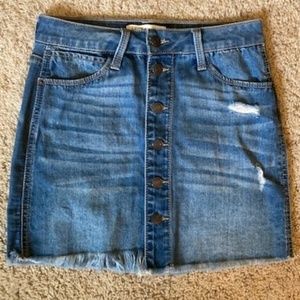 Mudd Classic Vintage Stretch Stressed Denim Mini Skirt Size 1